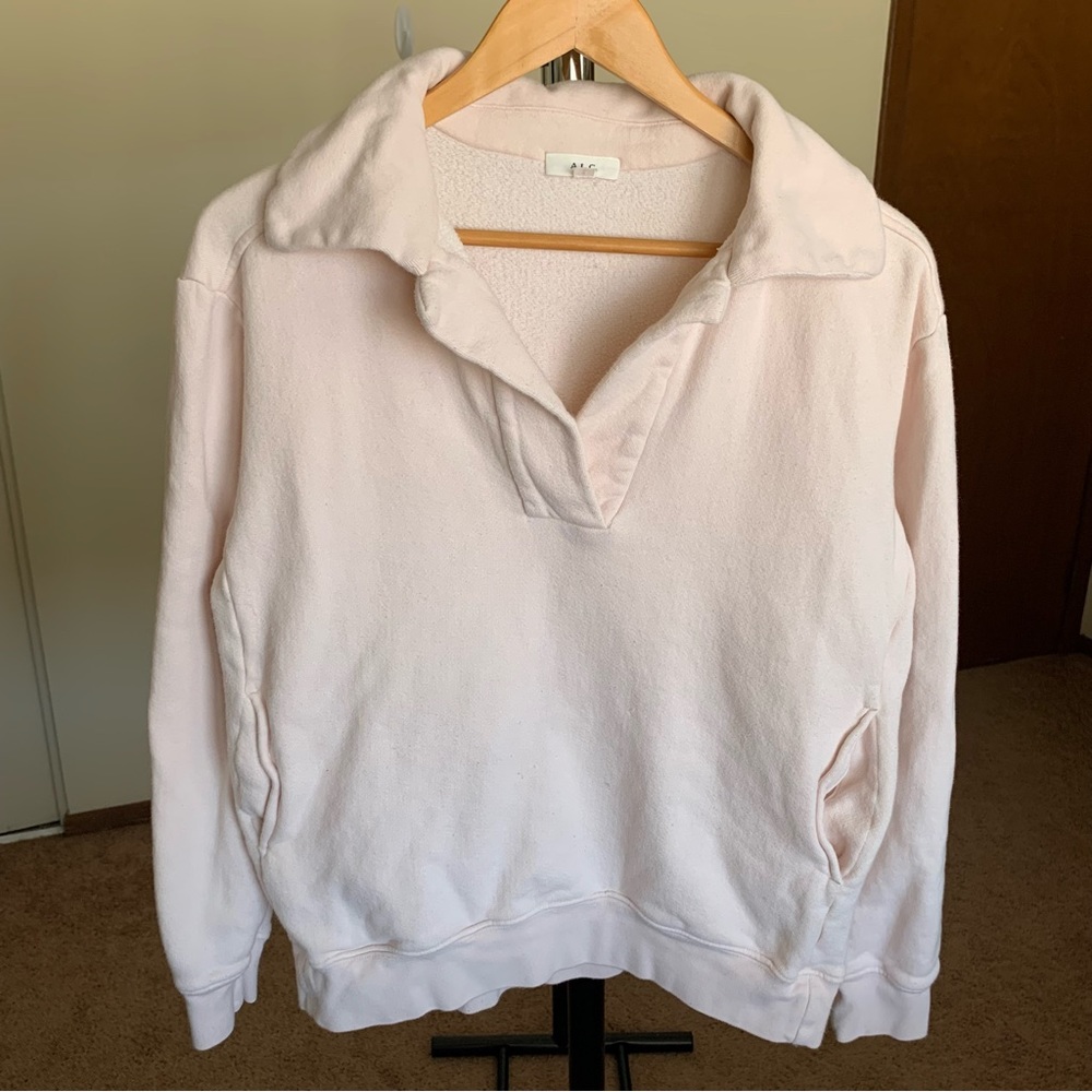 ALC Fleece Pullover Sweatshirt Sweater Pink